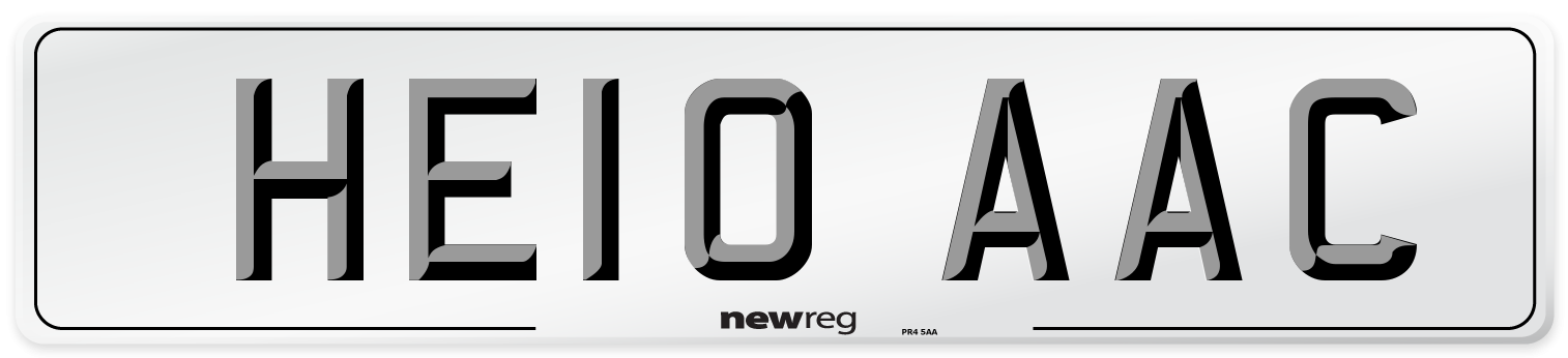 HE10 AAC Number Plate from New Reg